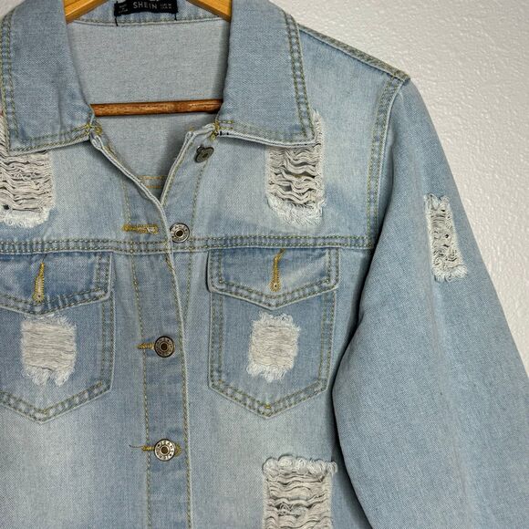 Medium distressed Denim jacket - Picture 5 of 9